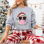 Retro Bubblegum Santa Christmas Sweatshirt, thumbnail 5 of 7