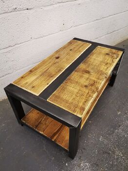 Industrial Reclaimed Coffee Table Tv Unit Shelf 658, 3 of 6