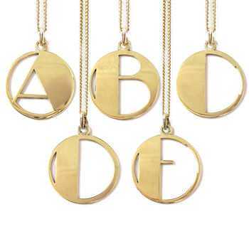 Personalised Large Deco Initial Letter Pendant Necklace, 4 of 9