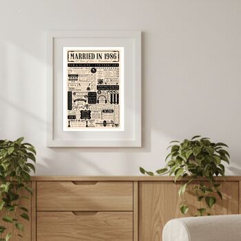 1986 Personalised 40th Ruby Wedding Anniversary Poster, 6 of 11