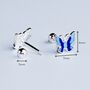 Sterling Silver Screw Back Blue Butterfly Studs, thumbnail 3 of 4
