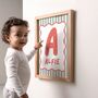Personalised Green And Red Scallop Initial Wall Print, thumbnail 2 of 3