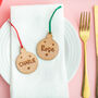 Personalised Wooden Bauble Place Names And Tags, thumbnail 1 of 3