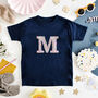 Liberty Of London Children's Personalised T Shirt Navy, thumbnail 1 of 7