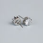 Sterling Silver White Crystal Stud Earrings, thumbnail 4 of 6