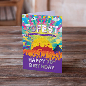 70 Fest Festival Theme 70th Birthday Card 70 Fest, 2 of 2