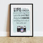 Life Is Like A Camera Inspirational Typography Print, thumbnail 1 of 10