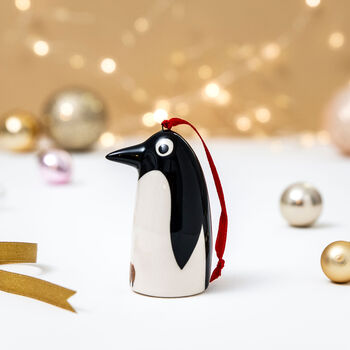 Handmade Ceramic Penguin Christmas Decoration, 3 of 6