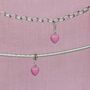 Sterling Silver Pink Enamelled Heart Charm, thumbnail 2 of 7