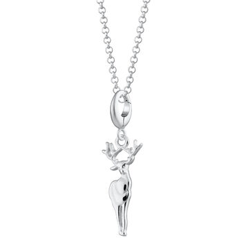 Sterling Silver Deer Charm Necklace, 3 of 8