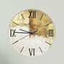 Gold Abstract Sms Kitchen Clock With Numerical Numbering, Modern Wall Decor For Home Or Gift, thumbnail 1 of 7