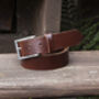 Handmade Leather Belt And Matching Keyring Mens Gift Made In The UK, thumbnail 8 of 11