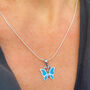 Butterfly Turquoise Silver Necklace, thumbnail 1 of 10