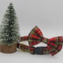 Red And Gold Tartan Dog Bow Tie, thumbnail 10 of 12