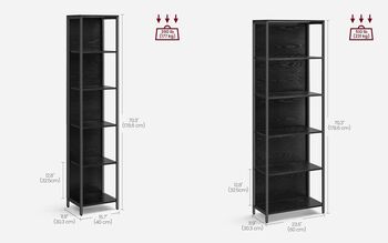 Six Tier LED Bookcase Dimmable Storage Shelf Steel, 2 of 7