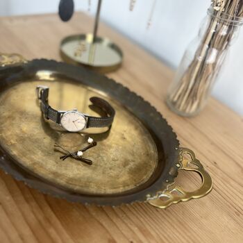 Vintage Brass Tray With Decorative Handles, 5 of 8