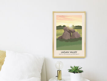 Lagan Valley Aonb Travel Poster Art Print, 2 of 8