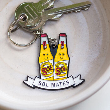 'Sol Mates' Beer Keyring For Partner, 2 of 5
