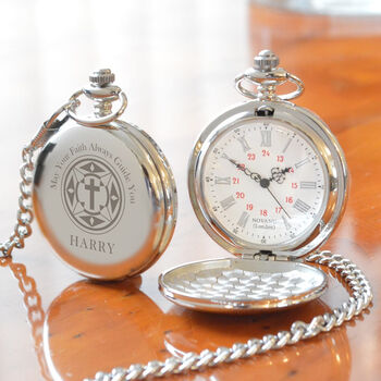Personalised Christening Pocket Watch Celtic Cross, 2 of 6