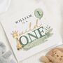 Safari Giraffe 1st Birthday Card For Son, thumbnail 1 of 7
