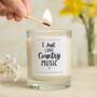 Country Music Lover Scented Candle Gift, thumbnail 1 of 8