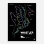 Whistler Mountain Bike Route Map Art Print, thumbnail 4 of 5