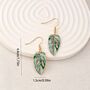 Green Boho Leaf Drop Earrings, thumbnail 5 of 5