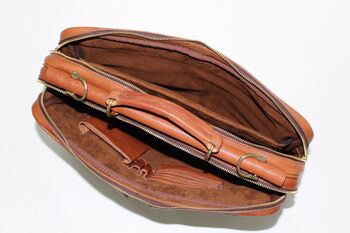 Tan Leather Briefcase Laptop Bag, 10 of 12