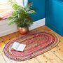 Multicoloured Recycled Jute And Cotton Oval Rug, thumbnail 1 of 5