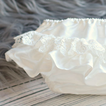 Olivia Silk And Lace Frilly Knickers By Adore Baby | notonthehighstreet.com