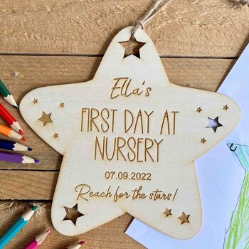 First Day At Nursery Star Photo Prop Sign, 2 of 4