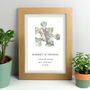 Personalised Map Puzzle A4 Oak Framed Print, thumbnail 1 of 2
