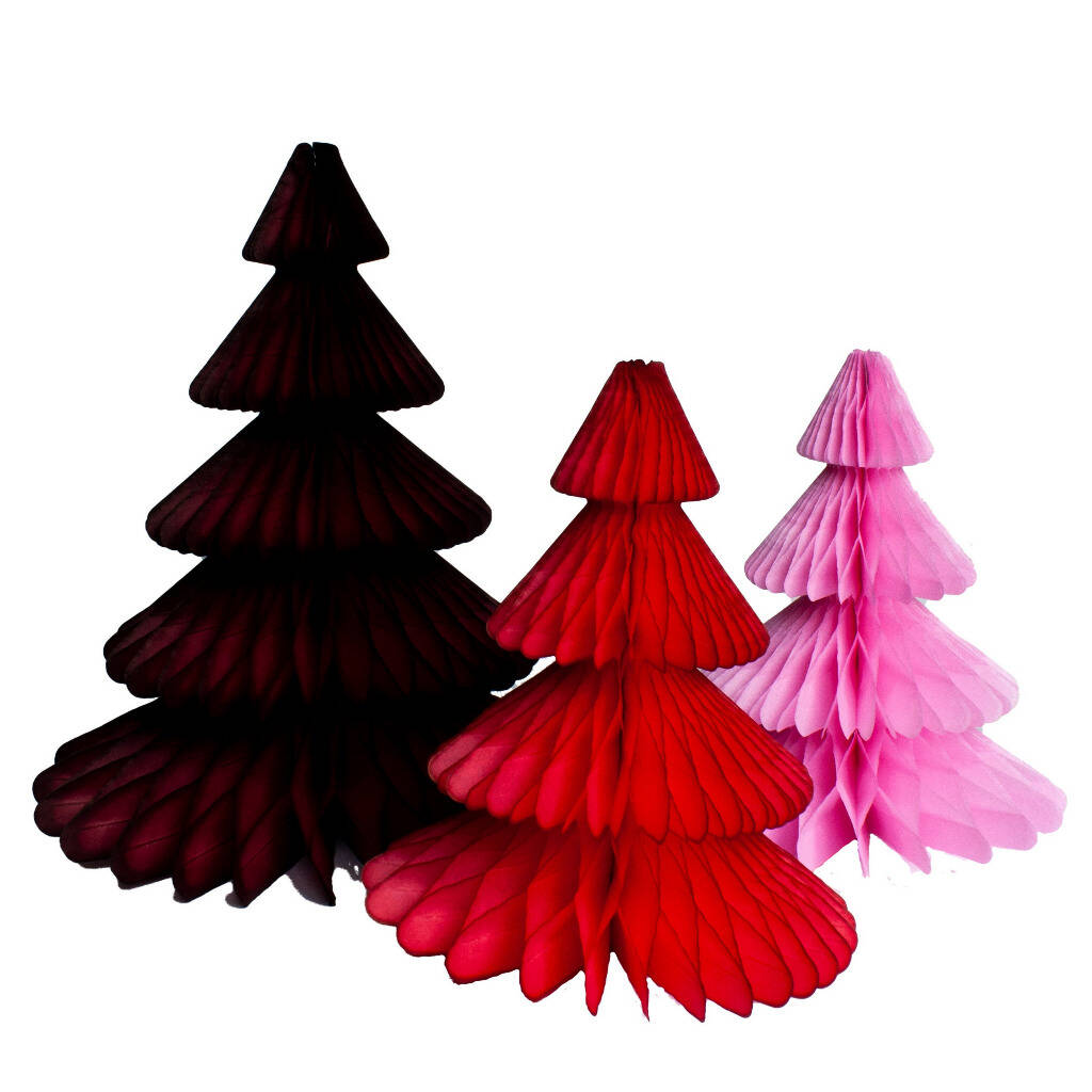 Red Honeycomb Paper Christmas Tree, 1 of 3