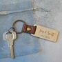 Personalised Couple Leather And Wood Keyring, thumbnail 3 of 4