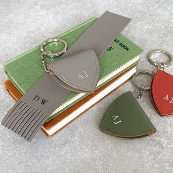 Personalised Recycled Leather Plectrum Keeper Keyring, 3 of 5
