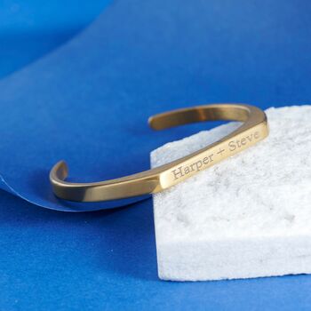 Personalised Open Cuff Bangle In Gold Or Silver For Men And Women, Open Bracelet, 5 of 10