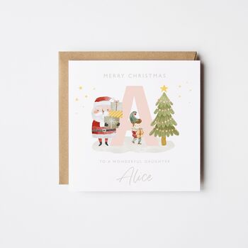 Niece Christmas Card / Santa And Elf *Fully Personalised, 2 of 3