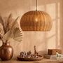 Handwoven Rattan And Steel Pendant Light, thumbnail 1 of 6