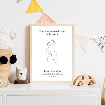 Custom Mothers New Baby Gift For Birthday Art Print, 7 of 7