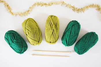 Giant Christmas Pudding And Sprout Knitting Kits, 3 of 6