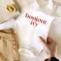 Bonjour, Personalised Babygrow Or T Shirt, thumbnail 7 of 8
