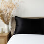 Silk Pillowcase Gift Box Black 100% Pure Soft Mulberry Silk Satin Standard Double, thumbnail 3 of 9