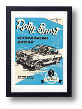 Retro Rally Car Print, 2 of 2