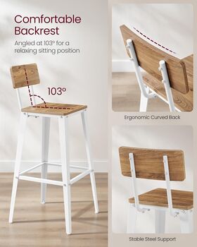 Bar Stool Set Bar Chairs With Backrest, 6 of 9