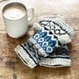 Woollen Fair Isle Hand Warmer Gloves Natural, thumbnail 1 of 2