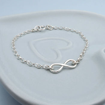 Sterling Silver Infinity Bracelet Can Be Personalised, 5 of 5