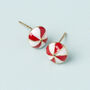 Holly And Peppermint Gold Plated Christmas Earring Set, thumbnail 4 of 7
