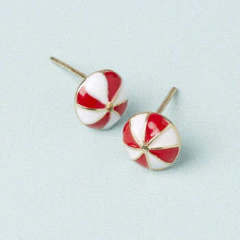 Holly And Peppermint Gold Plated Christmas Earring Set, 4 of 7