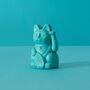 Mini Turquoise Waving Lucky Cat, thumbnail 1 of 5