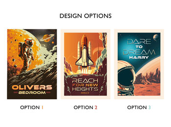 Personalised Space Theme Posters For Children's Bedroom, 2 of 6